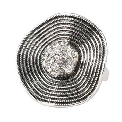 

Fashionable RingTemperament Lotus leaf shape Inlaid Crystal Zircon Silver Ring
