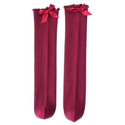 

Baby Girl Ribbon Bow Lace Design Cotton Long Socks Children Soft Crib Leg Warmer