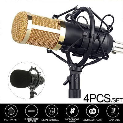 

Condenser Microphone Kit Pro Audio Studio Recording & Brocasting Adjustable Mic for Studio Recording&Broadcasting