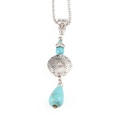

Necklaces Vintage Banquet Silver Dangle Jewelry for Necklace Turquoise Latest Women Inlayed Unique