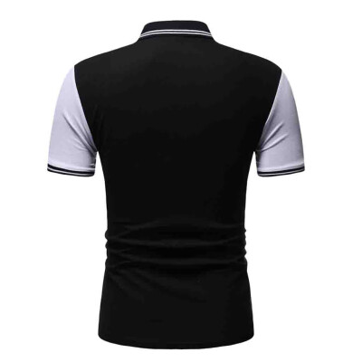 

Toponeto Fashion Mens Casual Mixing Colour Slim Fit Short Sleeve Sports Shirt Top Blouse