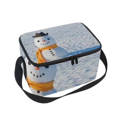 

ALAZA Lunch Box Insulated Lunch Bag Large Cooler Snowman Tote Bag