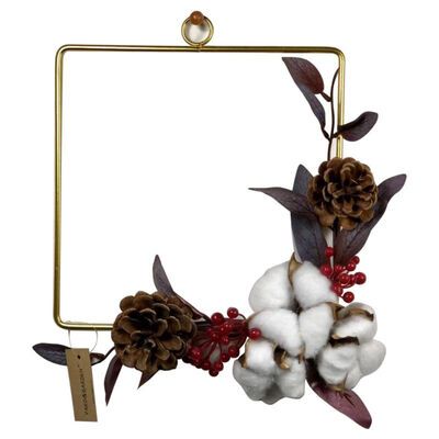 

Ins explosion models Nordic geometric metal wreath hemp rope wall hanging set home soft simulation green plant hanging ring