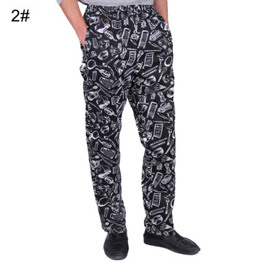 

Men Stripe Plaid Chili Printed Hotel Restaurant Kitchen Chef Work Long Pants