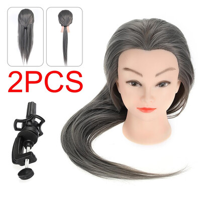 

26 30 Human Hairdressing Hair Practice Head Training Mannequin with Table Clamp