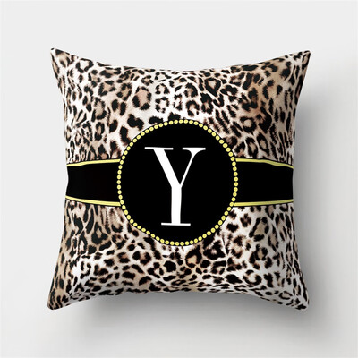 

Gobestart English Alphabet Pillow Print Cushion Flower Pillowcase Cover Room Decoration