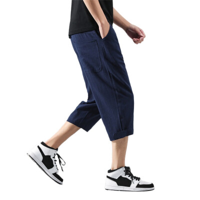 

Tailored Mens Casual Slim Sports Pants Calf-Length Linen Trousers Baggy Harem Pants