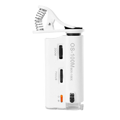 

60-100X Cold-warm Light LED Cell Phone Microscope Universal Clip-type Cellphone Microscope Magnifier with LEDUV Lamp Magnifiers