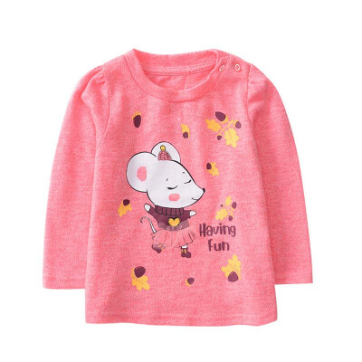 

Autumn Baby Girl Long Sleeve T-Shirts Kids Cartoon Printed Tops Tees Casual Blouse