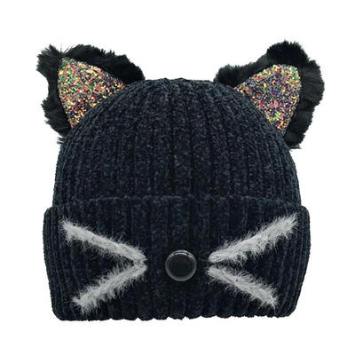 

Baby Newborn caps Winter Warm Hat Toddler Baby Boys Girls Cartoon Cat Knitting Caps Kids Headwrap Ear Warmer