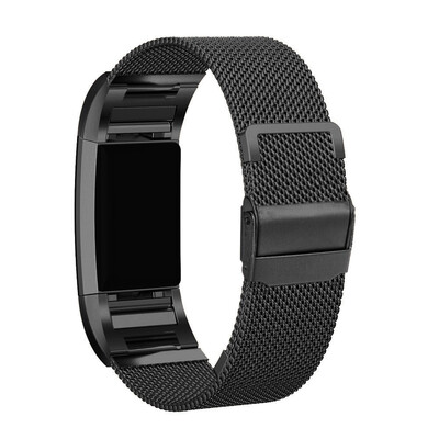 

〖Follure〗Milanese Stainless Steel Quick Release Watch Band Strap For Fitbit Charge 2 BK