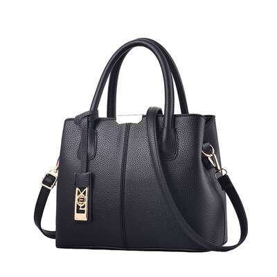 

Fashion Women Solid Color Zip Handbag Shoulder Bag Faux Leather Crossbody Pouch