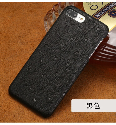 

Leather iPhone 5 6 7 8s plus protective shell natural true ostrich leather back cover all-inclusive for x xs max xr phone case