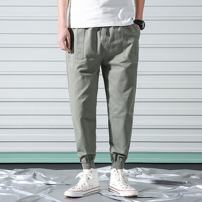 

Gobestart Mens Casual Fashion Loose Pure Color Outdoors Sports Ankle-Length Pants