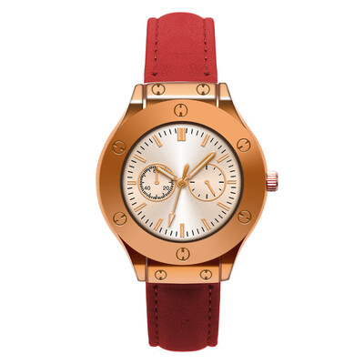 

2018 New Women Fashion Luxury Leisure Set Auger Leather Analog Stainless Steel Quartz Watch