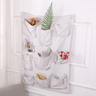 

〖Follure〗Portable Multi-layer 10 Pocket Cotton Laundry Wall Hanging Wall Storage Bags