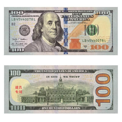 

100PCS Dollar Bill Souvenir Banknote Commemorative Banknotes Realistic Fake Play Money