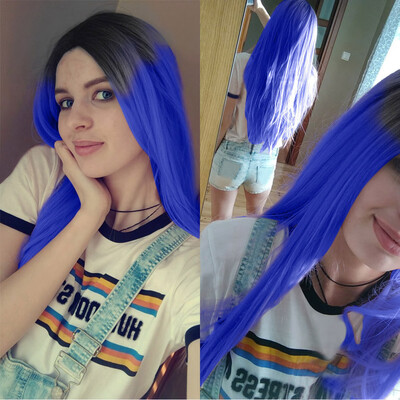 

Gobestart Resistant To The Heat Of Long Hair And Straight Synthetic Two Tone Of Wigs Women