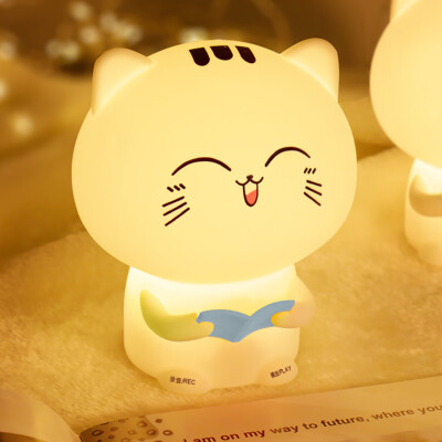 

Gobestart Cute Cat Lights Organic Silicone Night Light USB Rechargeable Bedside Lamp Baby