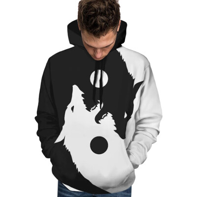 

Toponeto Men Winter Halloween Print Long Sleeve Hoodie Sweatshirt Pullover Tops Blouses