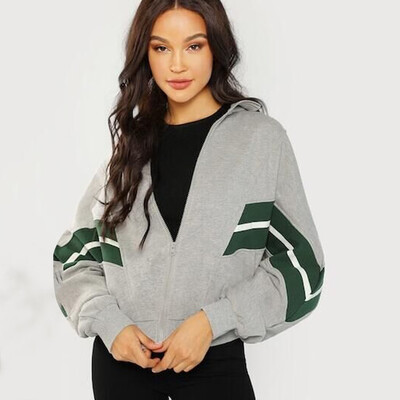 

Toponeto Womens Color Matching Long Sleeve Zipper Jacket Baseball Wear Coat