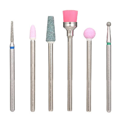 

6PCS Bag Diamond Silicone Nail Drill Bit Set for Manicure Pedicure Kit for Removing Manicure Nail Polish UV Gel Tool