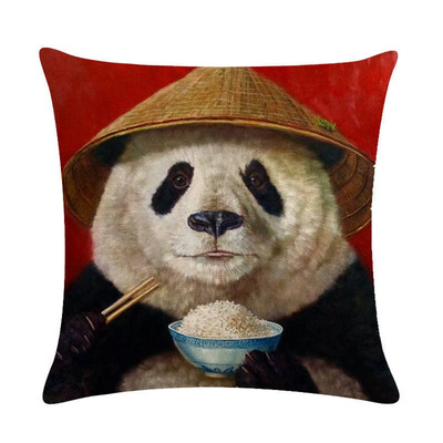 

Various Animal Oil Painting Series Linen Hug Pillowcase Home Sofa Decoration