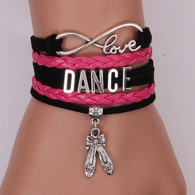 

Dance Bracelet Dance Jewelry Girls Jewelry Love Infinity Bracelet Sports Bracelet Leather Bracelet