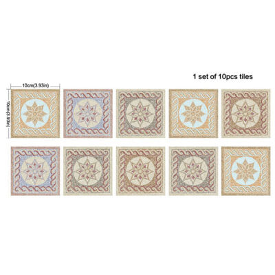 

10pcs Diy Tiles Stickers 3d Retro Vintage Flowers Bathroom Kitchen Toilet Decoration Wall Stickers Waterproof Pvc Decals Sticker