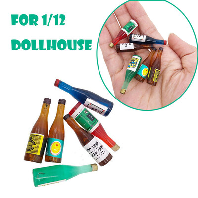 

YIWULA6pcs Mini Dollhouse Wine Bottles Set Miniature Living Room Kids Pretend Play Toy