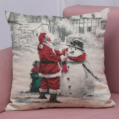 

Tailored New Christmas Cotton Linen Pillow Case Sofa Cushion Cover Home Decor
