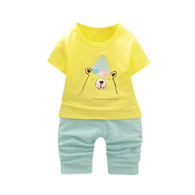 

Baby Kid Boy Girl Clothes Summe Boy Girl Clothing Set Cartoon Bear Short Sleeve ShirtShorts 2PCs Kids Boy Clothes Set