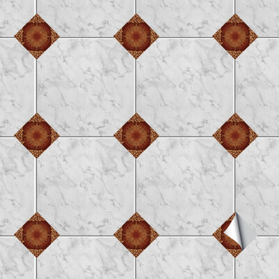 

20pcs Floor Tiles Diagonal Wall Stickers Bathroom Kitchen Waist Line Art Mural Tile Self-Adhesive Vinyl Wall Decals Decoration