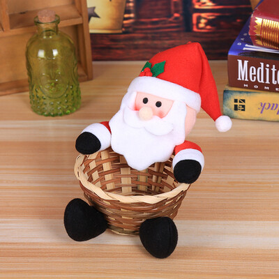 

Gobestart Merry Christmas Candy Storage Basket Decoration Santa Claus Storage Basket