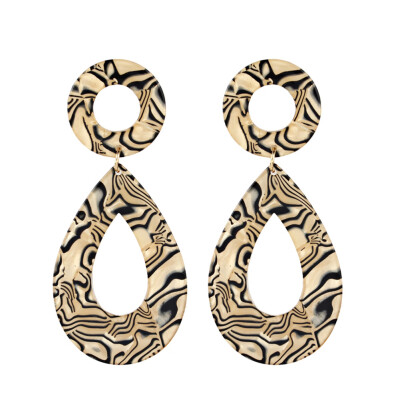 

Leopard Pattern Stylish Simple Magic Trendy Geometric Geometric Studs Earrings Special 4 Studs Drops Water Drops