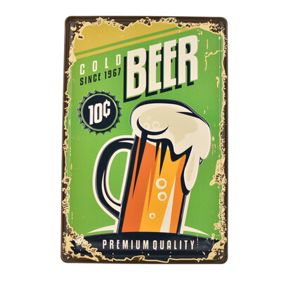 

20x30cm Vintage Beer Retro Metal Iron Painting Signs Poster Plaque Bar Pub Club Wall Vintage Party Decor Plaque Vintage Embossed