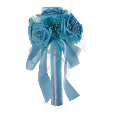 

Artificial Silk Rose Bridal Flowers Sweet Wedding Bouquet Bridal Flower for Bride Bridesmaid Wedding Lace Rhinestone Decor