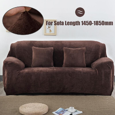 

Winter Warm Sofa Cover Solid Color Plush Sofa Slipcover Full Cover All-inclusive Elastic Sofa Protector Washable