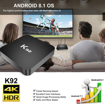 

K92 Smart TV Box Android 81 S905X2 64 Bit 24G5G Dual-band WiFi UHD 4K VP9 H265 4GB DDR4 64GB EMMC