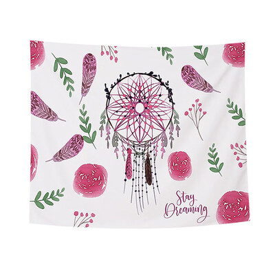 

Toponeto Watercolor Dreamcatcher Home Tapestry Thicken Peach Fur Fabric Wall Hanging
