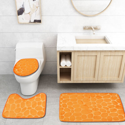 

Gobestart 3Pcs Non-Slip Fish Scale Bath Mat Bathroom Kitchen Carpet Doormats Decor