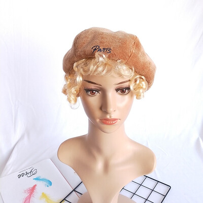 

Beret Female Korean Version of Baitao Corduroy Letter Pumpkin Cap in Autumn&Winter