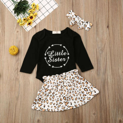 

3PCS Toddler Baby Girls Autumn Winter Clothes Romper TopsTutu Skirt Outfits Set
