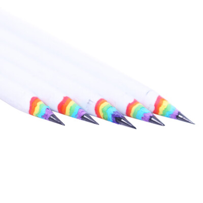 

Siaonvr Black And White Wood Set Rainbow Pencils School Office Stationery