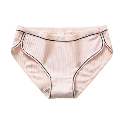

Ins Wind Cotton Underwear Solid Color Sexy Breathable Cotton Low Waist Large Size Comfortable Ladies Briefs High Stretch Panty