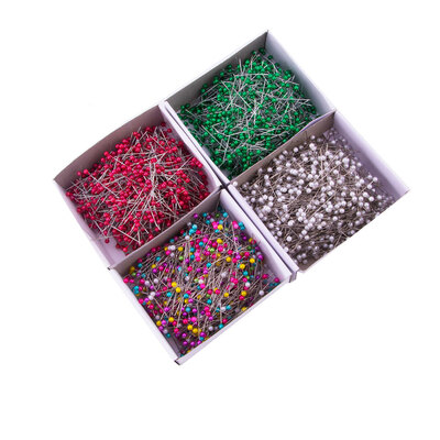 

800 Pcs Multicolor Pearl Bead Handmade Needlework Sewing Crafts Ball Head Stainless Steel Pins Box