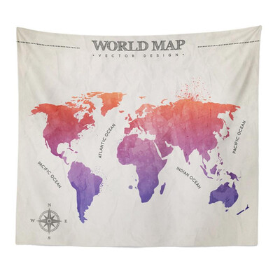 

Toponeto Vintage World Map Wall Tapestries Hanging Hippie Tapestry Bedspread Yoga Mat New