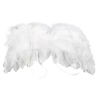 

Newborn Baby Angel Feather Wing With Lace Flower Headband Set Photo Props Outfit Costume