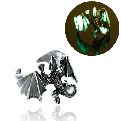 

Luminous Flying Dragon Adjustable Ring Handmade Fantasy Dragon Jewelry Gift