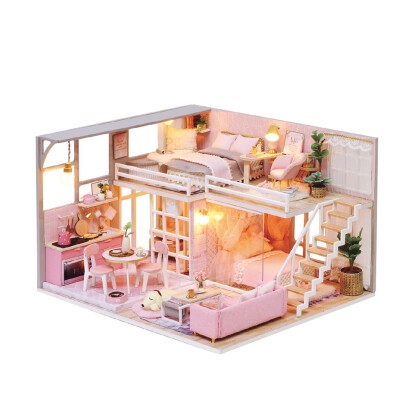 

Siaonvr 3D Wooden Dollhouse Teenage Style DIY Miniature Model Christmas Gifts Toys